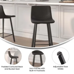 Flash Furniture Caleb Modern Armless 24 Inch Counter Height Stools Commercial Grade With Footrests And Matte Metal Frames, Set Of 2 18 Flash Furniture Caleb Modern Armless 24 Inch Counter Height Stools Commercial Grade With Footrests And Matte Metal Frames, Set Of 2 -Flash Furniture GUEST 008e2d4a 4745 4a27 ad3a 1c4021f5e0b8