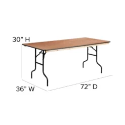 Flash Furniture 6-Foot Rectangular Wood Folding Banquet Table With Clear Coated Finished Top -Flash Furniture GUEST 00964d86 b288 4d3d 8fb7 b170c95caa9b