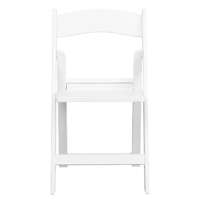 Flash Furniture 2 Pack HERCULES Series 1000 Lb. Capacity White Resin Folding Chair With Slatted Seat 3 Flash Furniture 2 Pack HERCULES Series 1000 Lb. Capacity White Resin Folding Chair With Slatted Seat - Image 3