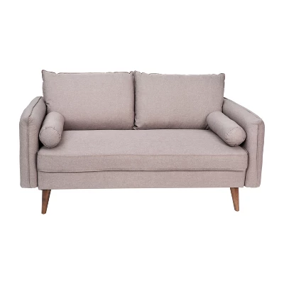 Flash Furniture Evie Mid-Century Modern Loveseat Sofa With Fabric Upholstery & Solid Wood Legs 1 Flash Furniture Evie Mid-Century Modern Loveseat Sofa With Fabric Upholstery & Solid Wood Legs