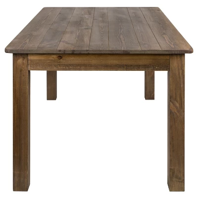 Flash Furniture 60" X 38" Rectangular Solid Pine Farm Dining Table 9 Flash Furniture 60" X 38" Rectangular Solid Pine Farm Dining Table - Image 9