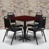 Flash Furniture 36'' Square Laminate Table Set With X-Base And 4 Trapezoidal Back Banquet Chairs