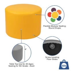Flash Furniture Large Soft Seating Flexible Circle For Classrooms And Common Spaces - Yellow (18" Height X 24" Diameter) -Flash Furniture GUEST 01bedc77 716f 4e2a 9987 5bcac8ca70e0