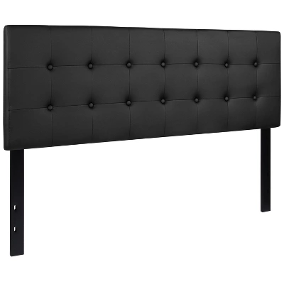 Flash Furniture Lennox Tufted Upholstered Queen Size Headboard In Black Vinyl 2 Flash Furniture Lennox Tufted Upholstered Queen Size Headboard In Black Vinyl - Image 2