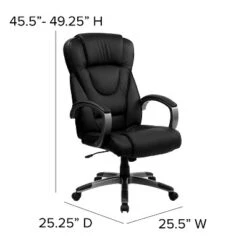 Flash Furniture High Back Black LeatherSoft Executive Swivel Office Chair With Titanium Nylon Base And Loop Arms -Flash Furniture GUEST 02ecef0b 6035 4737 bb24 96a42a04d70d