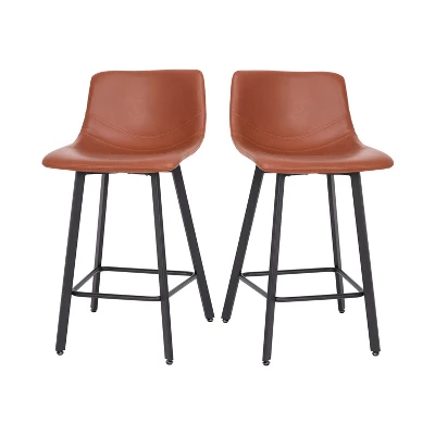 Flash Furniture Caleb Modern Armless 24 Inch Counter Height Stools Commercial Grade With Footrests And Matte Metal Frames, Set Of 2 12 Flash Furniture Caleb Modern Armless 24 Inch Counter Height Stools Commercial Grade With Footrests And Matte Metal Frames, Set Of 2 - Image 12