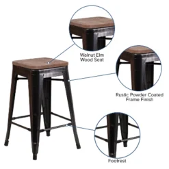 Flash Furniture 24" High Backless Metal Counter Height Stool With Square Wood Seat 18 Flash Furniture 24" High Backless Metal Counter Height Stool With Square Wood Seat -Flash Furniture GUEST 03a27d3d 7b11 415d b3f3 f301a5f18aae