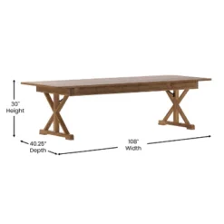 Flash Furniture HERCULES 9' X 40" Rectangular Solid Pine Folding Farm Table With X Legs -Flash Furniture GUEST 03b60a5f 7a8c 44fd 957f 7bea2842857b