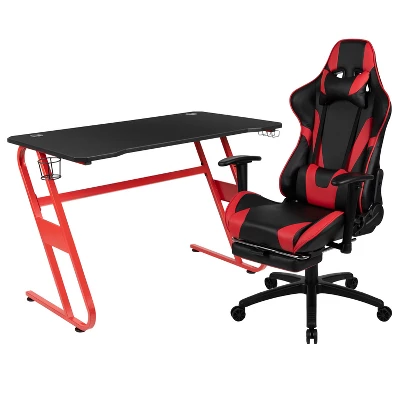 Flash Furniture Gaming Desk And Footrest Reclining Gaming Chair Set With Cup Holder And Headphone Hook 11 Flash Furniture Gaming Desk And Footrest Reclining Gaming Chair Set With Cup Holder And Headphone Hook - Image 11