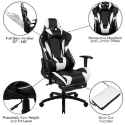 Flash Furniture Gaming Desk And Footrest Reclining Gaming Chair Set - Cup Holder/Headphone Hook/Removable Mouse Pad Top/Wire Management 20 Flash Furniture Gaming Desk And Footrest Reclining Gaming Chair Set - Cup Holder/Headphone Hook/Removable Mouse Pad Top/Wire Management -Flash Furniture GUEST 057f960c e450 4842 8a6d 4330e2e77937