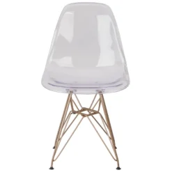 Flash Furniture Elon Series Ghost Chair With Gold Metal Base -Flash Furniture GUEST 05cd1699 5a75 4f68 b9ee c1ba906a9c72