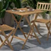 Flash Furniture Martindale Solid Acacia Wood 24 Inch Square Portable Folding Patio Table With Slatted Top And X Shaped Frame In Natural