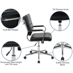 Flash Furniture Mid-Back LeatherSoft Contemporary Panel Executive Swivel Office Chair 25 Flash Furniture Mid-Back LeatherSoft Contemporary Panel Executive Swivel Office Chair -Flash Furniture GUEST 069dc11a ddc8 4555 844d 4acb1668ef3c
