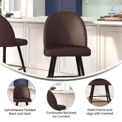 Flash Furniture Lyla Set Of 2 Commercial Modern Armless Counter Stools With Contoured Backrests, Steel Frames And Footrests-Set Of 2 17 Flash Furniture Lyla Set Of 2 Commercial Modern Armless Counter Stools With Contoured Backrests, Steel Frames And Footrests-Set Of 2 -Flash Furniture GUEST 06f21a15 9196 4f43 9e45 d6bfac1c0bd6