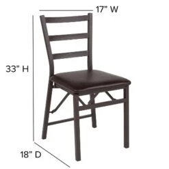 Flash Furniture 2 Pack HERCULES Series Brown Folding Ladder Back Metal Chair With Brown Vinyl Seat 13 Flash Furniture 2 Pack HERCULES Series Brown Folding Ladder Back Metal Chair With Brown Vinyl Seat -Flash Furniture GUEST 08fb43a3 c35d 48e0 9725 32724734a214