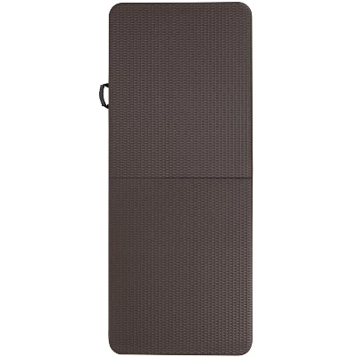 Flash Furniture 6-Foot Bi-Fold Brown Rattan Plastic Folding Table 2 Flash Furniture 6-Foot Bi-Fold Brown Rattan Plastic Folding Table - Image 2