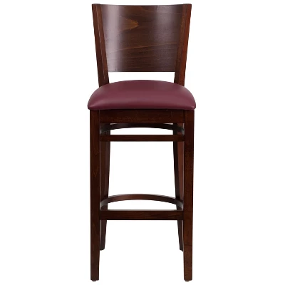 Flash Furniture Solid Back Wooden Restaurant Barstool 3 Flash Furniture Solid Back Wooden Restaurant Barstool - Image 3
