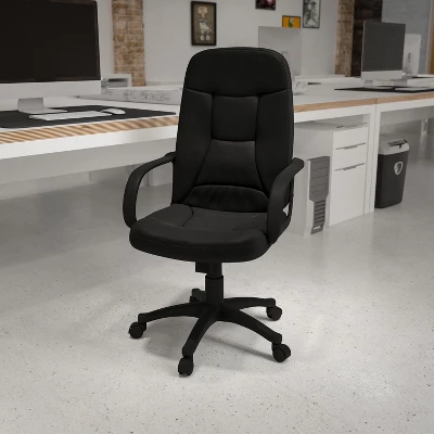Flash Furniture Holly High Back Black Glove Vinyl Executive Swivel Office Chair With Arms 1 Flash Furniture Holly High Back Black Glove Vinyl Executive Swivel Office Chair With Arms