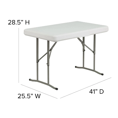 Flash Furniture 3 Piece Portable Plastic Folding Bench And Table Set 3 Flash Furniture 3 Piece Portable Plastic Folding Bench And Table Set - Image 3