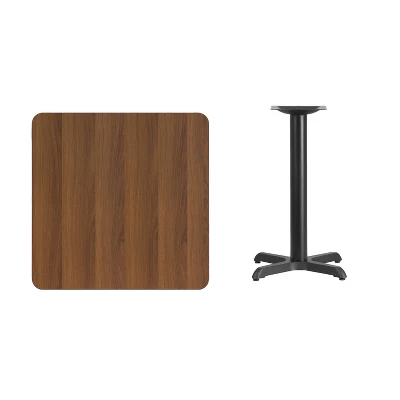 Flash Furniture 30'' Square Walnut Laminate Table Top With 22'' X 22'' Table Height Base 2 Flash Furniture 30'' Square Walnut Laminate Table Top With 22'' X 22'' Table Height Base - Image 2