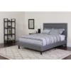 Flash Furniture Roxbury Full Size Tufted Upholstered Platform Bed In Light Gray Fabric With Pocket Spring Mattress