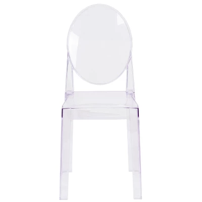 Flash Furniture Ghost Chair With Oval Back In Transparent Crystal 8 Flash Furniture Ghost Chair With Oval Back In Transparent Crystal - Image 8