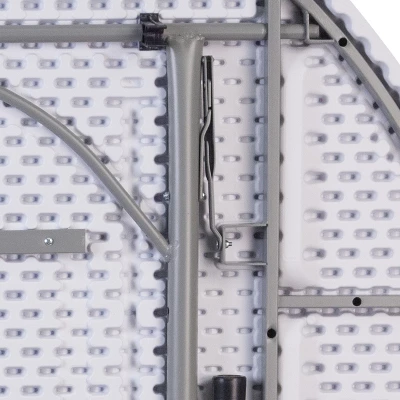 Flash Furniture 5.89-Foot Round Bi-Fold Granite White Plastic Banquet And Event Folding Table With Carrying Handle 6 Flash Furniture 5.89-Foot Round Bi-Fold Granite White Plastic Banquet And Event Folding Table With Carrying Handle - Image 6