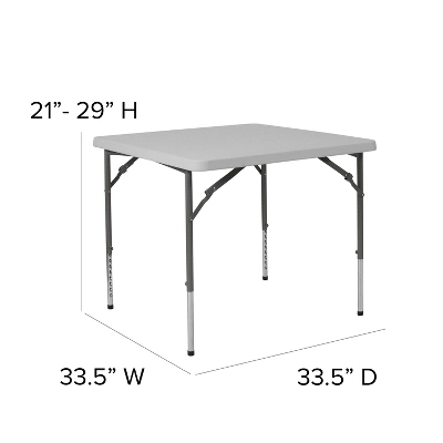 Flash Furniture 2.79-Foot Square Height Adjustable Granite White Plastic Folding Table 3 Flash Furniture 2.79-Foot Square Height Adjustable Granite White Plastic Folding Table - Image 3