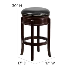 Flash Furniture 29'' High Backless Wood Barstool With Carved Apron And LeatherSoftSoft Swivel Seat 10 Flash Furniture 29'' High Backless Wood Barstool With Carved Apron And LeatherSoftSoft Swivel Seat -Flash Furniture GUEST 0c3e7c05 7bb6 45e4 a370 1da4149ba6a7
