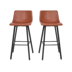 Flash Furniture Caleb Modern Armless 30 Inch Bar Height Commercial Grade Barstools With Footrests And Matte Iron Frames, Set Of 2 -Flash Furniture GUEST 0d5937ea af04 4dfe b32a 0ad21814a92a