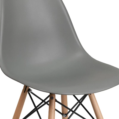 Flash Furniture Elon Series Plastic Chair With Wooden Legs 4 Flash Furniture Elon Series Plastic Chair With Wooden Legs - Image 4