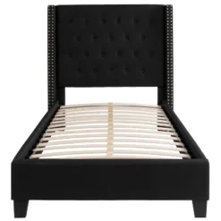Flash Furniture Riverdale Twin Size Tufted Upholstered Platform Bed In Black Fabric 6 Flash Furniture Riverdale Twin Size Tufted Upholstered Platform Bed In Black Fabric -Flash Furniture GUEST 0e48042a 3d88 49f6 8647 0270845b466a
