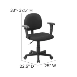 Flash Furniture Wayne Mid-Back Black Fabric Swivel Task Office Chair With Adjustable Arms 11 Flash Furniture Wayne Mid-Back Black Fabric Swivel Task Office Chair With Adjustable Arms -Flash Furniture GUEST 0ee493d2 82ab 4680 bd5b 8a2f9d560a2e