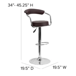Flash Furniture Contemporary Vinyl Adjustable Height Barstool With Arms And Chrome Base 19 Flash Furniture Contemporary Vinyl Adjustable Height Barstool With Arms And Chrome Base -Flash Furniture GUEST 105f8a27 45d4 46c6 864e e6d6317cd74e