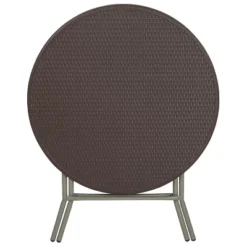 Flash Furniture 2.6-Foot Round Brown Rattan Plastic Folding Table 15 Flash Furniture 2.6-Foot Round Brown Rattan Plastic Folding Table -Flash Furniture GUEST 10c41335 48e6 41b6 b609 2dcdc4a5710c