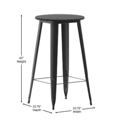Flash Furniture Declan Commercial Indoor/Outdoor Bar Top Table, 23.75" Round All Weather Poly Resin Top With Steel Base -Flash Furniture GUEST 112aaa5a f5fc 4417 bd69 815bed297942