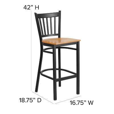 Flash Furniture Black Vertical Back Metal Restaurant Barstool 6 Flash Furniture Black Vertical Back Metal Restaurant Barstool - Image 6
