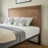 Flash Furniture Fiona Herring Bone Wooden Adjustable Headboard For Universal Metal Bed Frames