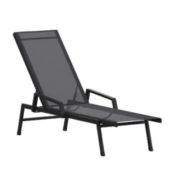 Flash Furniture Brazos Adjustable Chaise Lounge Chair With Arms, All-Weather Outdoor Five-Position Recliner -Flash Furniture GUEST 126f2872 0753 4b44 9556 1caeac5d56fe