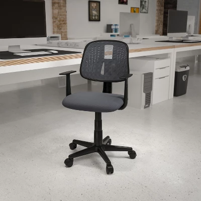 Flash Furniture Flash Fundamentals Mid-Back Mesh Swivel Task Office Chair With Pivot Back And Arms 1 Flash Furniture Flash Fundamentals Mid-Back Mesh Swivel Task Office Chair With Pivot Back And Arms