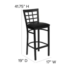 Flash Furniture Black Window Back Metal Restaurant Barstool -Flash Furniture GUEST 159b420a 5d9b 43f9 a011 dd4c75989a58