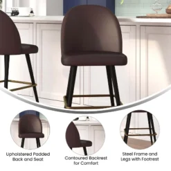 Flash Furniture Lyla Commercial Grade Modern Armless Barstools With Contoured Backrest, Steel Frame And Integrated Footrest - Set Of 2 17 Flash Furniture Lyla Commercial Grade Modern Armless Barstools With Contoured Backrest, Steel Frame And Integrated Footrest - Set Of 2 -Flash Furniture GUEST 180b61b6 7c75 48d5 9160 287238257b2b