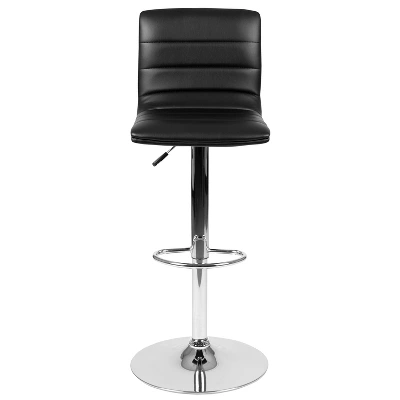 Flash Furniture Modern Vinyl Adjustable Height Barstool With Horizontal Stitch Back 2 Flash Furniture Modern Vinyl Adjustable Height Barstool With Horizontal Stitch Back - Image 2