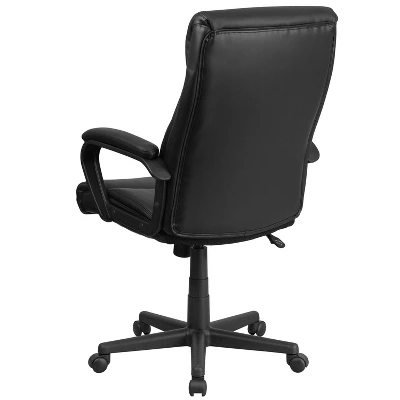 Flash Furniture Raya High Back Black LeatherSoft Executive Swivel Office Chair With Slight Mesh Accent And Arms 6 Flash Furniture Raya High Back Black LeatherSoft Executive Swivel Office Chair With Slight Mesh Accent And Arms - Image 6