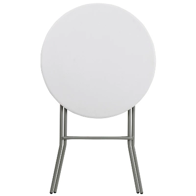 Flash Furniture 2.6-Foot Round Granite White Plastic Bar Height Folding Table 4 Flash Furniture 2.6-Foot Round Granite White Plastic Bar Height Folding Table - Image 4
