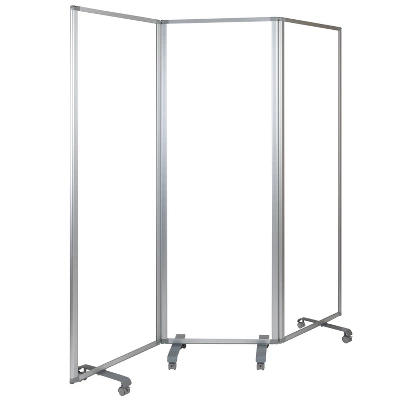 Flash Furniture Transparent Acrylic Mobile Partition With Lockable Casters (3 Sections Included) 10 Flash Furniture Transparent Acrylic Mobile Partition With Lockable Casters (3 Sections Included) - Image 10