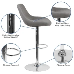 Flash Furniture Contemporary Adjustable Height Gas Lift Swivel Bar Stool With Support Pillow - Kitchen Dining Stool 15 Flash Furniture Contemporary Adjustable Height Gas Lift Swivel Bar Stool With Support Pillow - Kitchen Dining Stool -Flash Furniture GUEST 1b00938b 70d5 4371 86cb c483ae390ad2