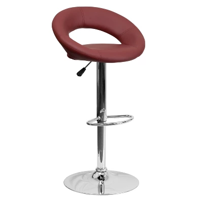Flash Furniture Contemporary Vinyl Rounded Orbit-Style Back Adjustable Height Barstool With Chrome Base 11 Flash Furniture Contemporary Vinyl Rounded Orbit-Style Back Adjustable Height Barstool With Chrome Base - Image 11