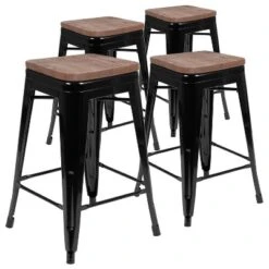 Flash Furniture 24" High Metal Counter-Height, Indoor Bar Stool With Wood Seat - Stackable Set Of 4 26 Flash Furniture 24" High Metal Counter-Height, Indoor Bar Stool With Wood Seat - Stackable Set Of 4 -Flash Furniture GUEST 1bcd2cb7 c1f7 4e82 ac6e 773f57dd6f57