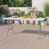 Flash Furniture 6-Foot Granite White Plastic Folding Table